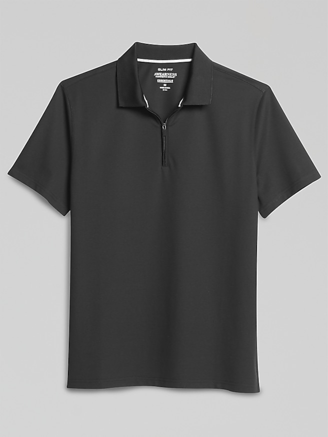 TWILL HALF-ZIP POLO SHIRT