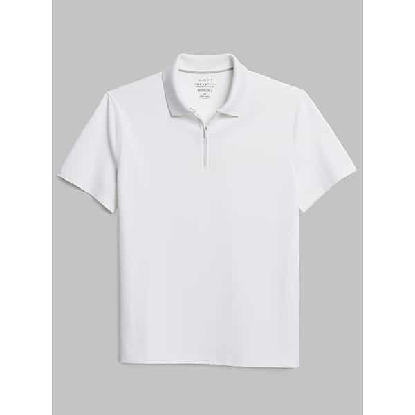 Awearness Kenneth Cole Men's Slim Fit Performance Tech Zip Polo White - Size: 4XLT TMW6BJ951010