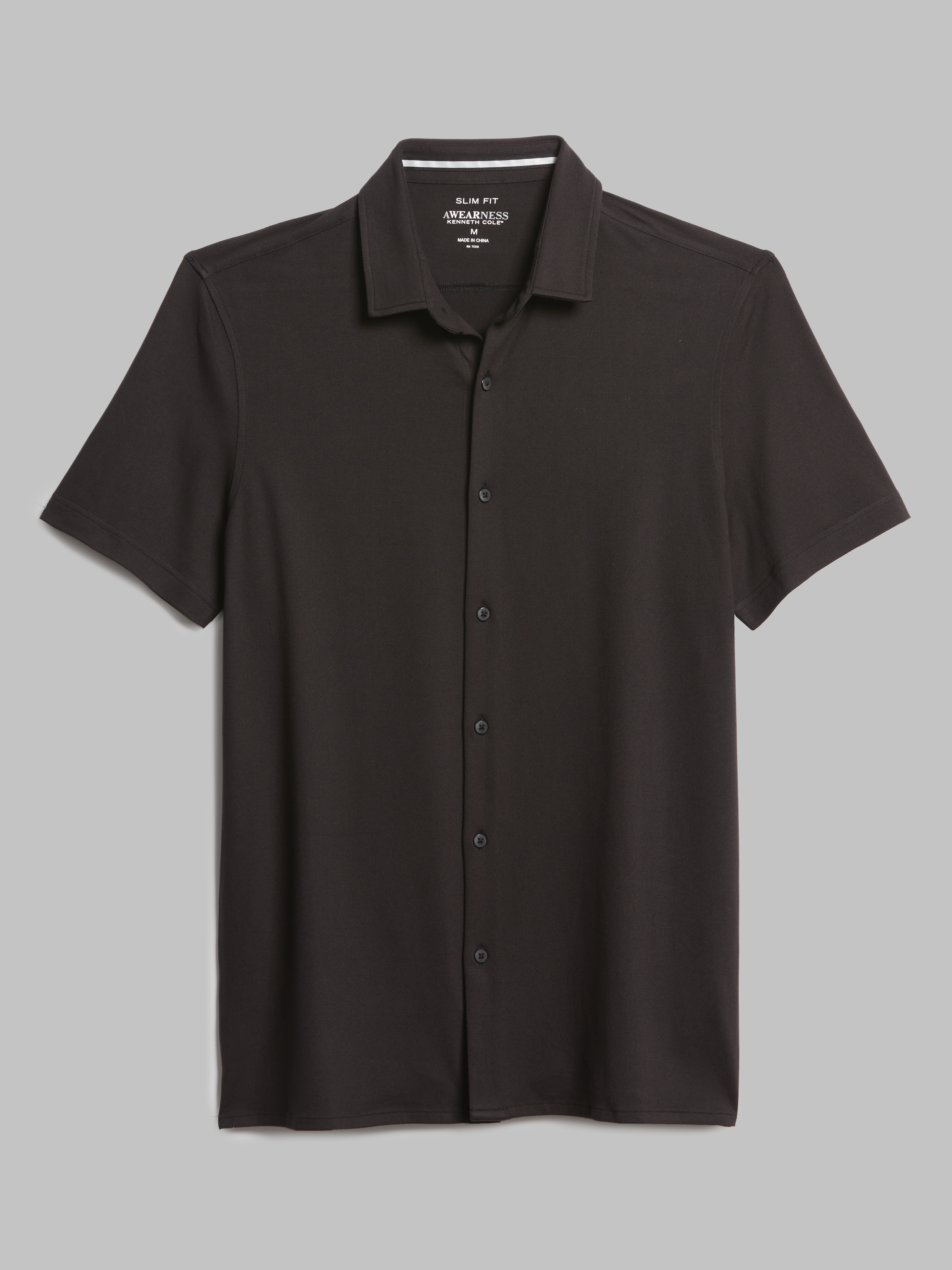 Awearness Kenneth Cole Slim Fit Performance Knit Camp Shirt Awearness Kenneth Cole Slim Fit Performance Knit Camp Shirt