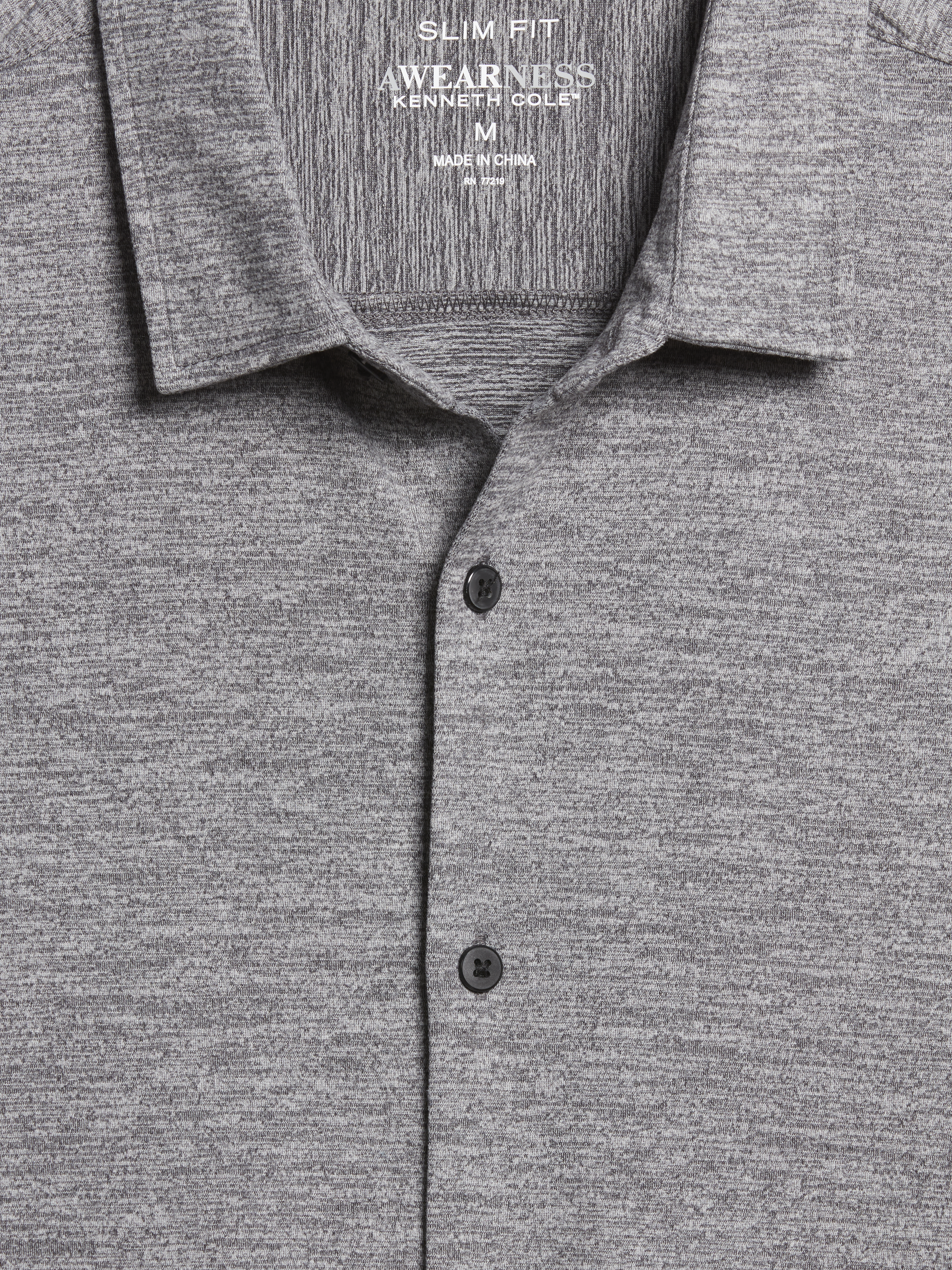 Slim Fit Short Sleeve Performance Knit Button Up Shirt