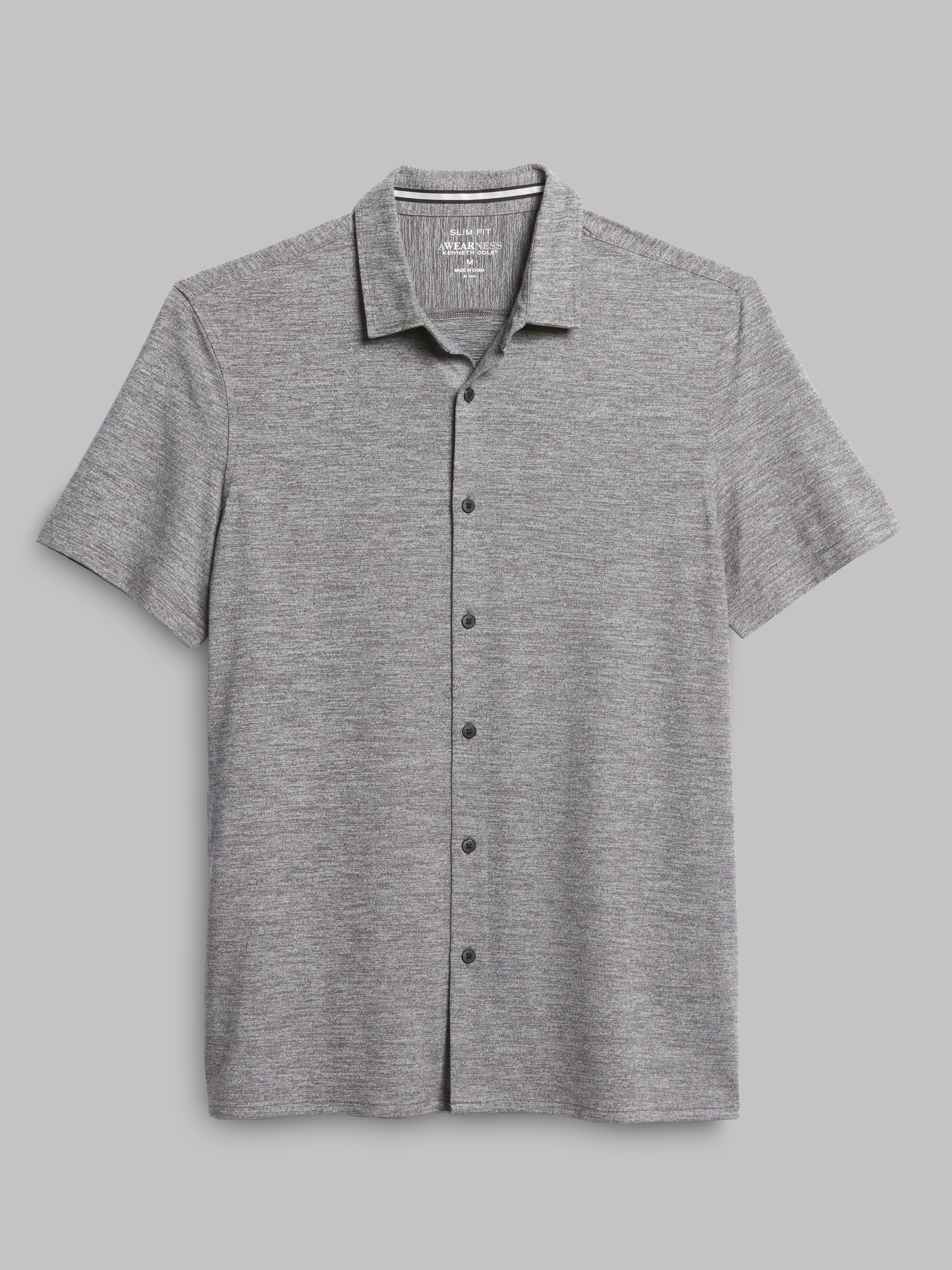 Awearness Kenneth Cole Slim Fit Performance Knit Camp Shirt Awearness Kenneth Cole Slim Fit Performance Knit Camp Shirt