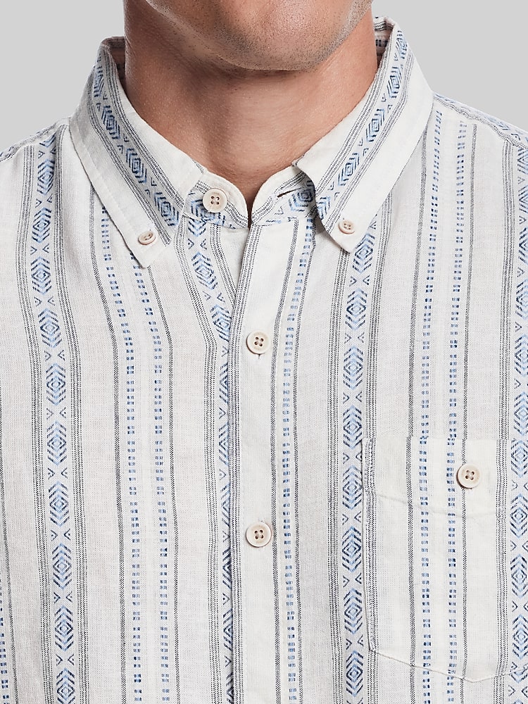 Weatherproof Vintage Classic Fit Short Sleeve Linen Blend Dobby