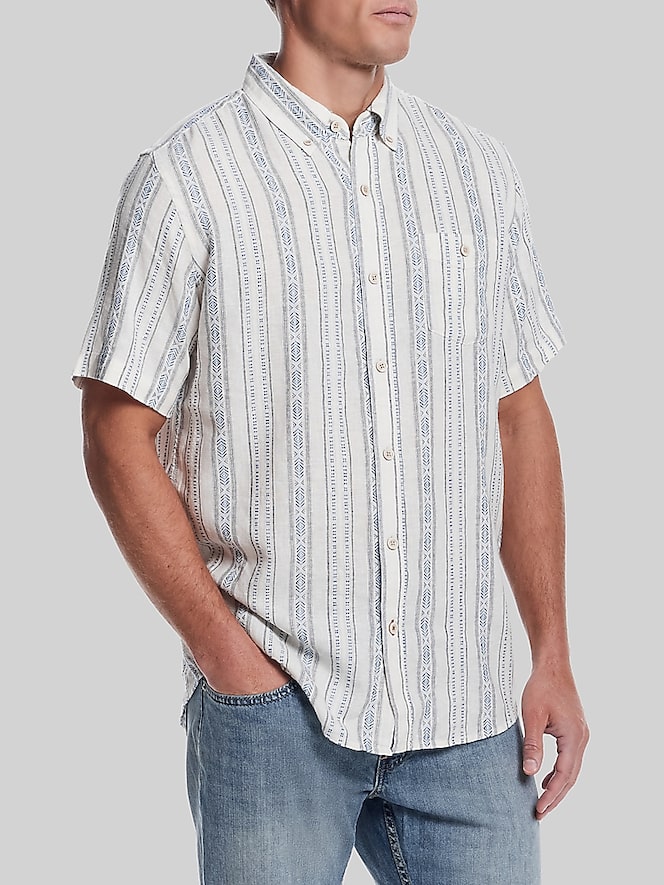 Weatherproof Vintage Classic Fit Vertical Dobby Button Up Shirt