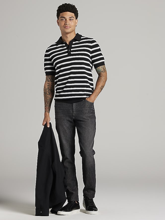 Awearness Kenneth Cole Stripe Polo Sweater