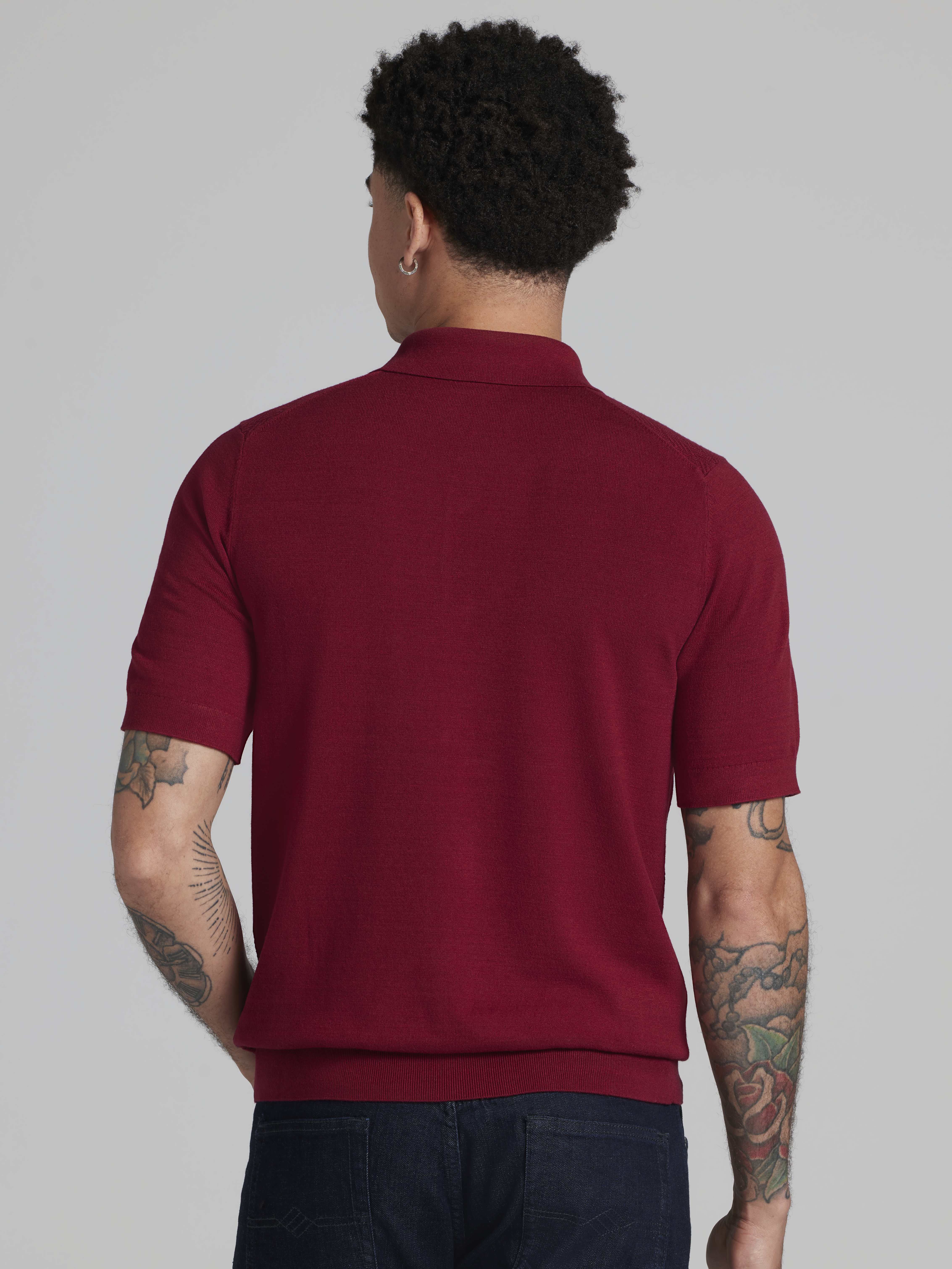 Slim Fit Jacquard Polo Sweater