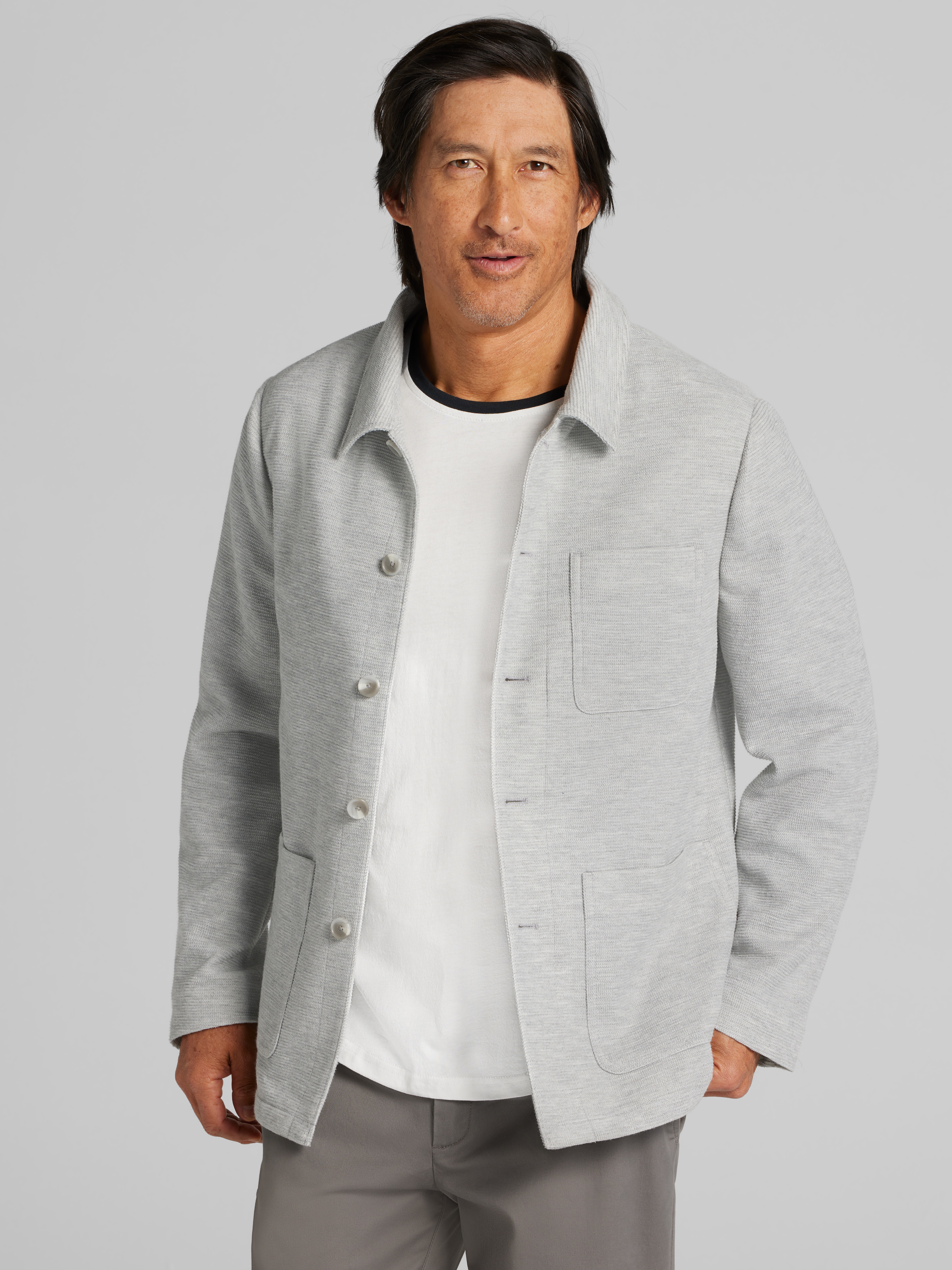 Joseph Abboud Modern Fit Knit Chore Jacket | Lightweight