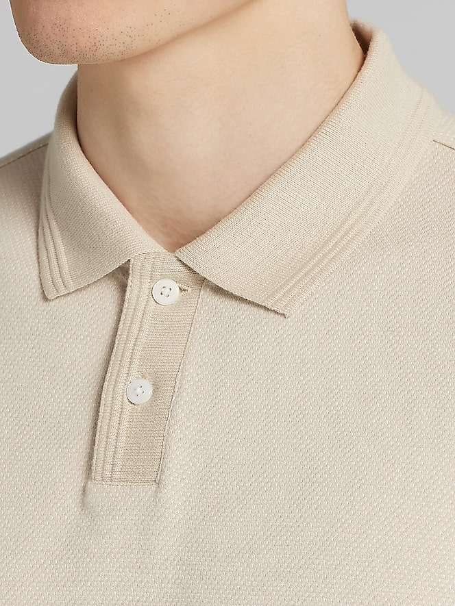 Awearness Kenneth Cole Slim Fit Jacquard Dot Polo