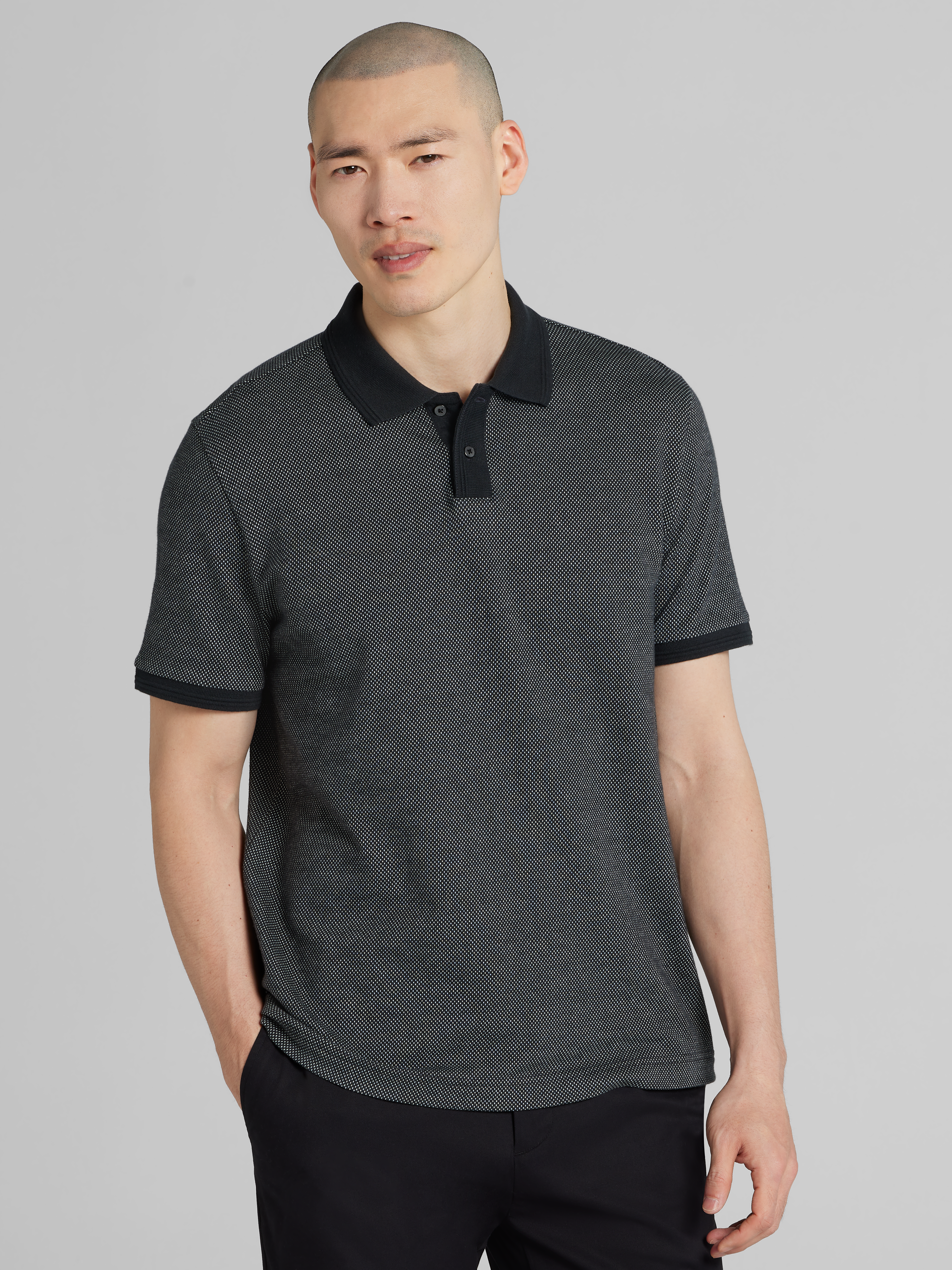 Slim Fit Jacquard Dot Polo