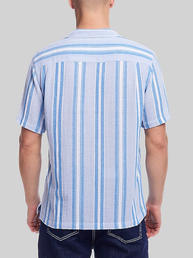Weatherproof Vintage Classic Fit Stripe Camp Shirt