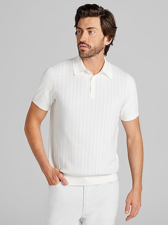 Textured Plaid Stripe Johnny Polo Sweater