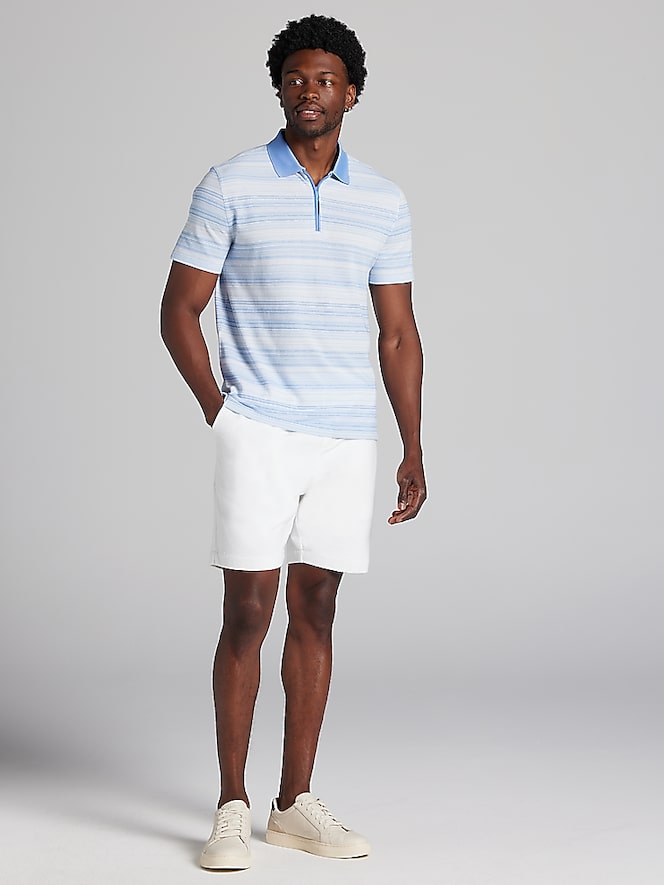 Awearness Kenneth Cole Slim Fit Space Dye Stripe Polo
