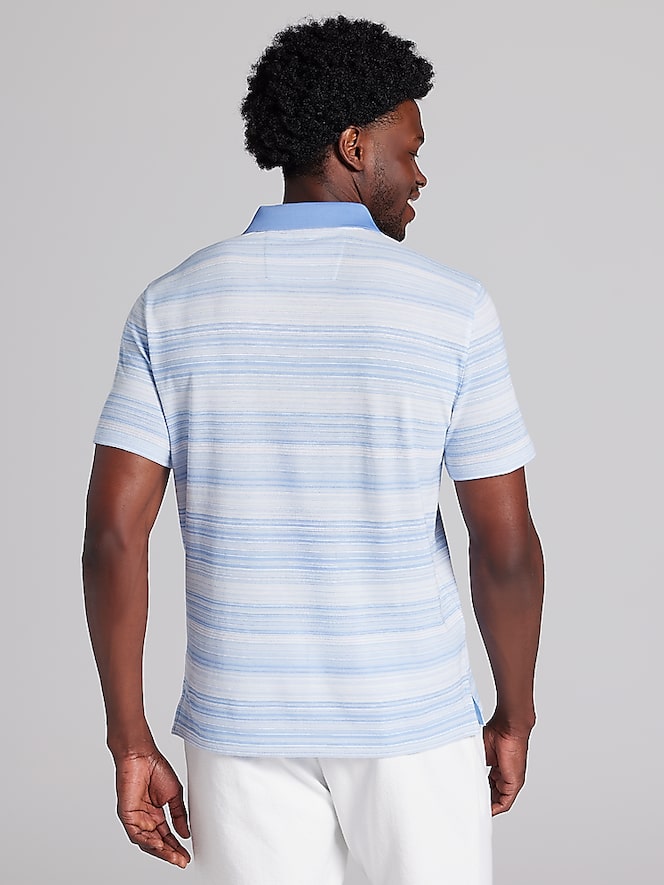Awearness Kenneth Cole Slim Fit Space Dye Stripe Polo