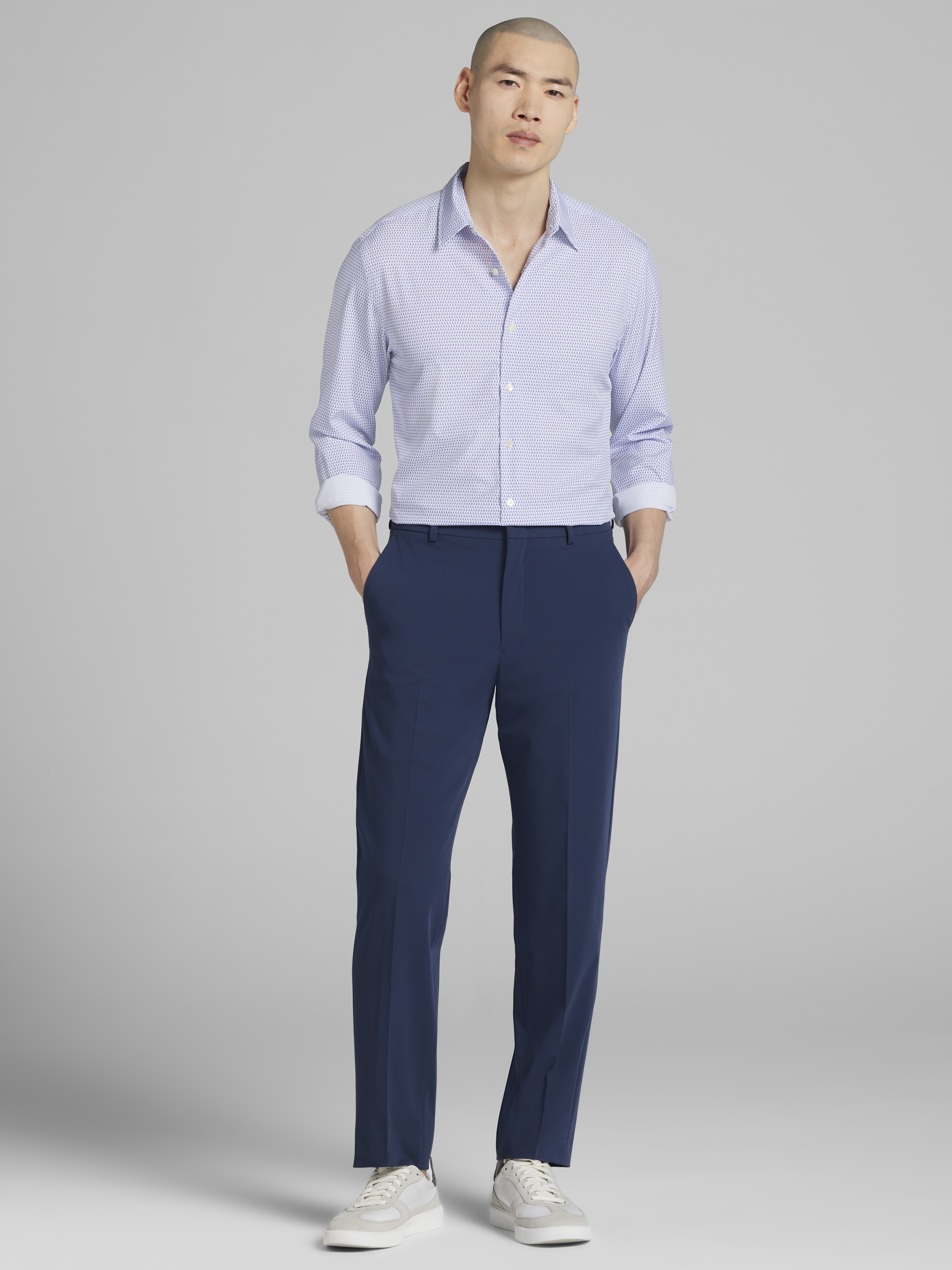 Slim Fit 4-Way Stretch Button Up Shirt