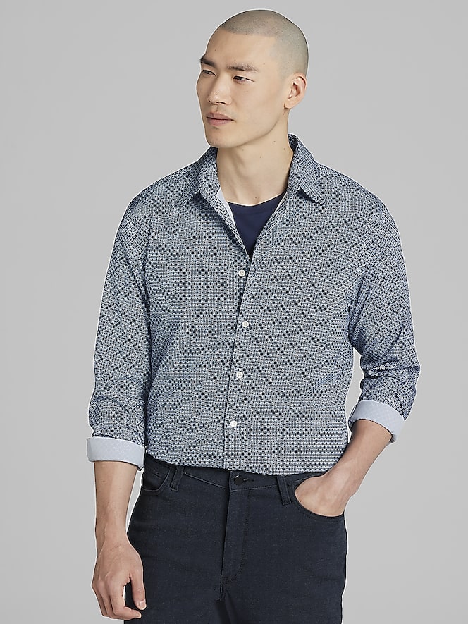 Awearness Kenneth Cole Slim Fit 4-Way Stretch Button Up Shirt