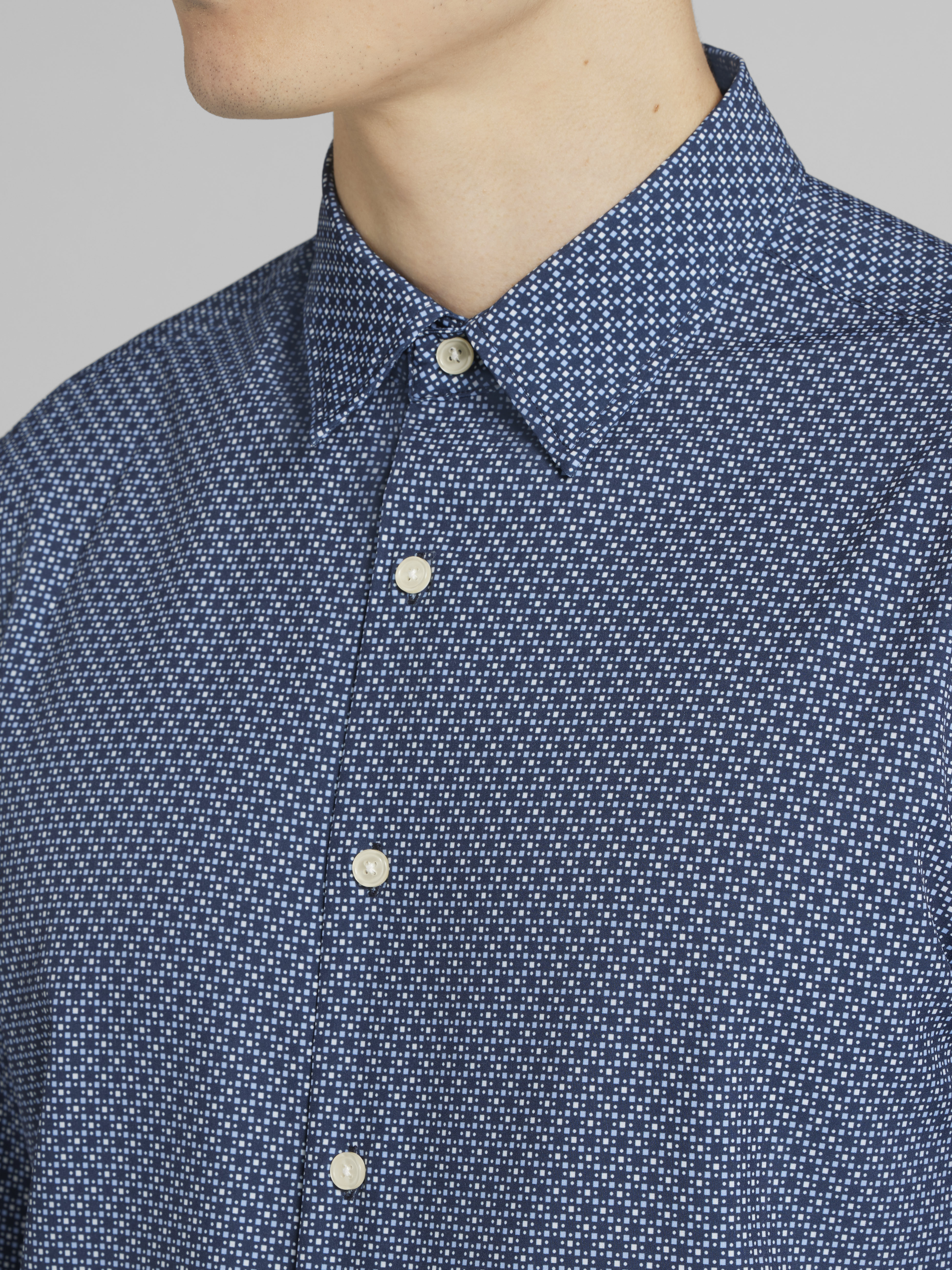 Slim Fit Geo Print 4-Way Stretch Button Up Shirt