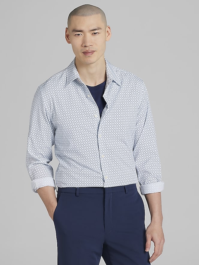 Awearness Kenneth Cole Slim Fit 4-Way Stretch Button Up Shirt
