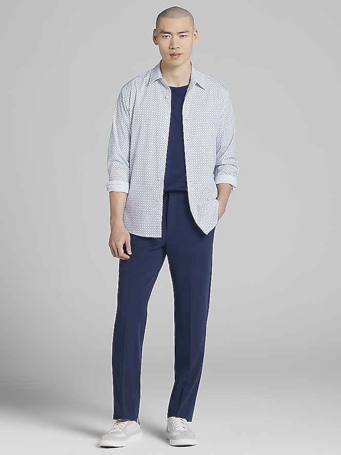 Awearness Kenneth Cole Slim Fit 4-Way Stretch Button Up Shirt