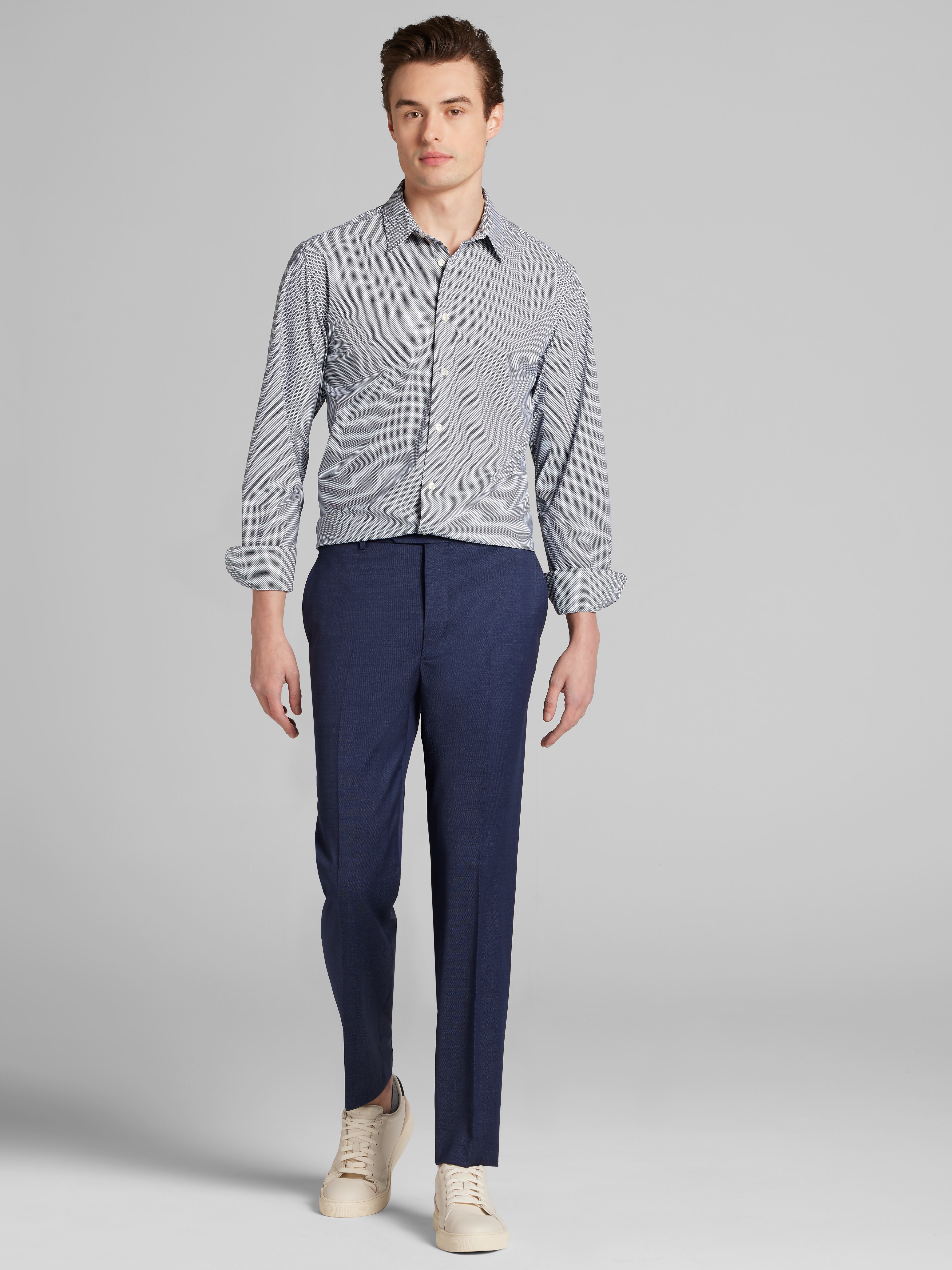 Slim Fit 4-Way Stretch Button Up Shirt