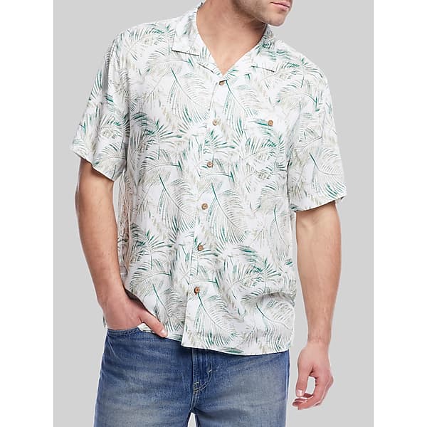 Weatherproof Vintage Men's Classic Fit Short Sleeve Camp Shirt Green - Size: Large TMW6BKZ30024