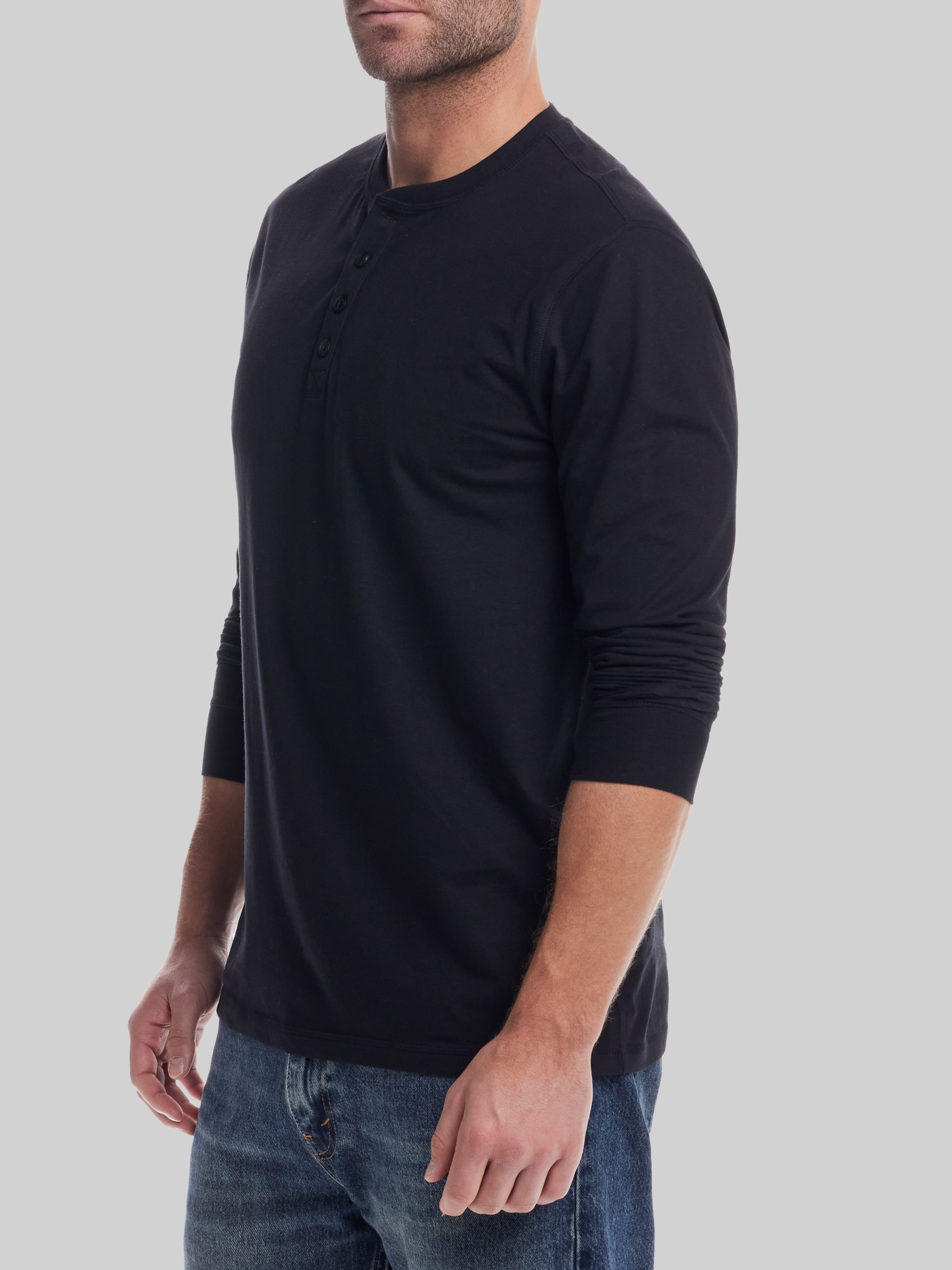 Classic Fit Brushed Jersey Henley