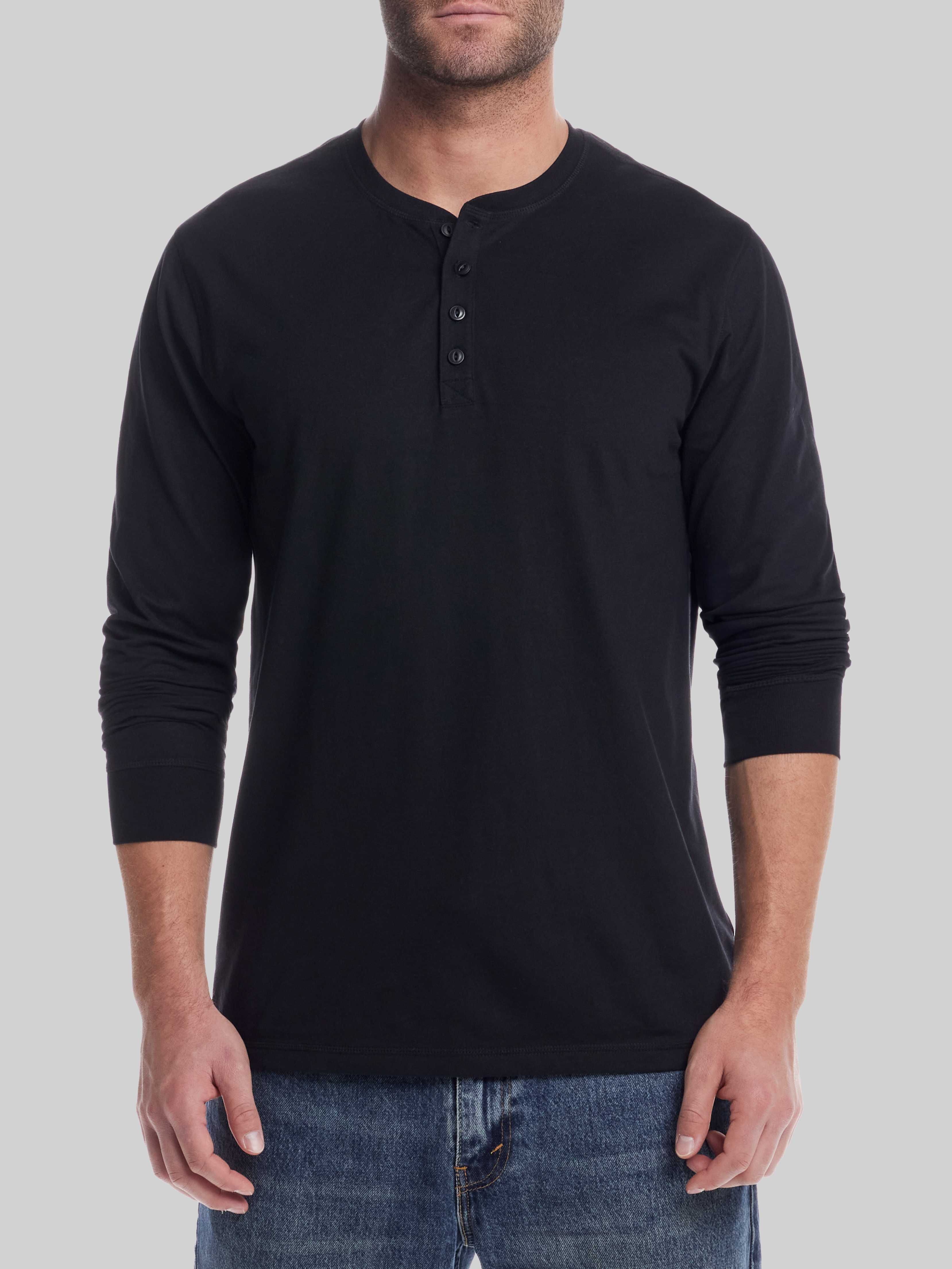Classic Fit Brushed Jersey Henley