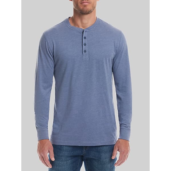 Weatherproof Vintage Men's Classic Fit Brushed Jersey Henley Med Blue - Size: XXL TMW6BL950014