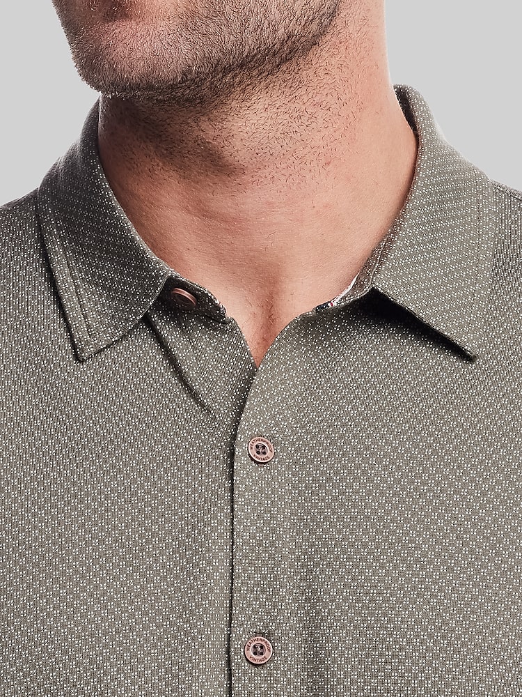 Weatherproof Vintage Classic Fit Short Sleeve Button Up Shirt in Olive Green  Soft 100% Cotton Twill, Mens Size Small