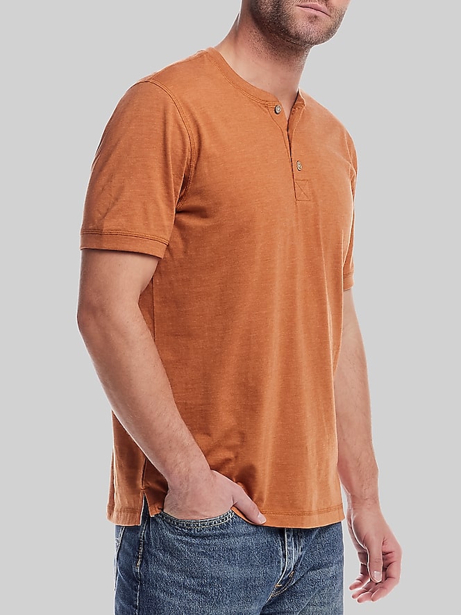 Weatherproof Vintage Classic Fit Short Sleeve Sueded Jersey Henley