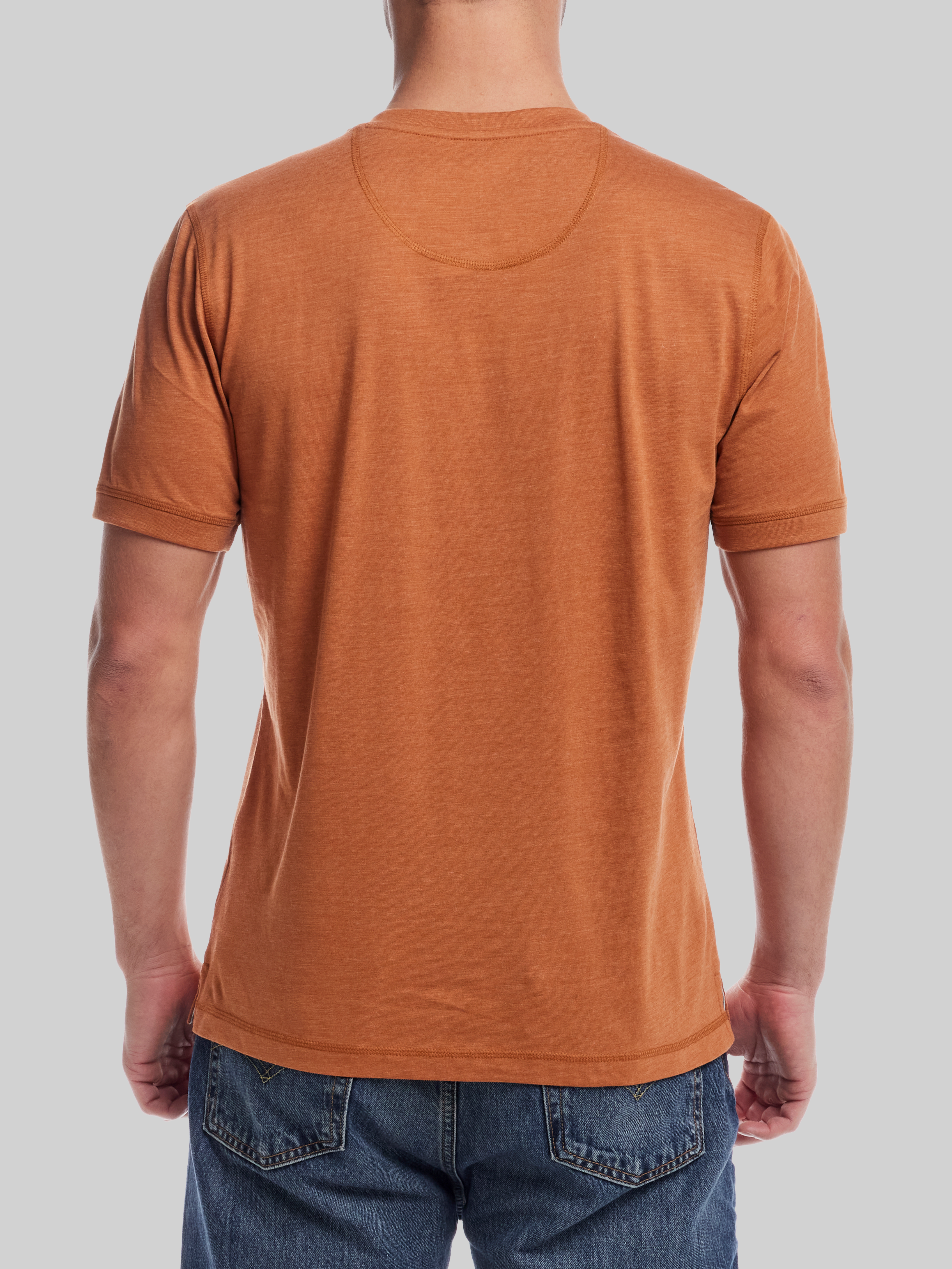 Classic Fit Short Sleeve Sueded Jersey Henley