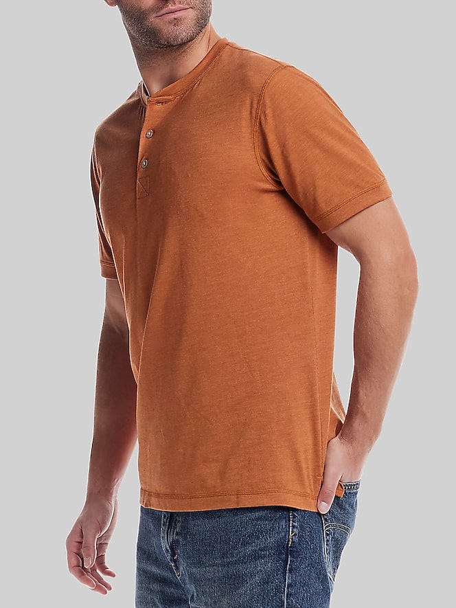 Weatherproof Vintage Classic Fit Short Sleeve Sueded Jersey Henley