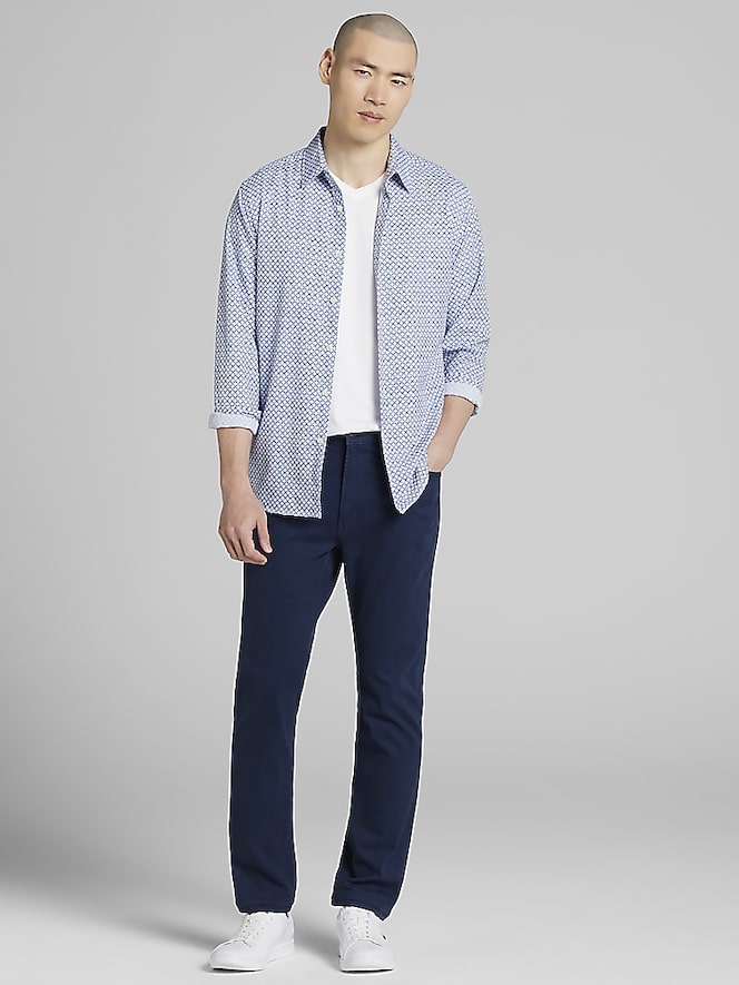 Awearness Kenneth Cole Slim Fit 4-Way Stretch Button Up Shirt