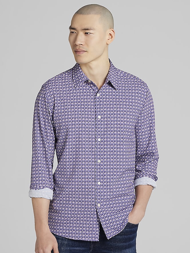 Awearness Kenneth Cole Slim Fit 4-Way Stretch Button Up Shirt