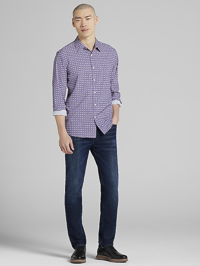Awearness Kenneth Cole Slim Fit 4-Way Stretch Button Up Shirt