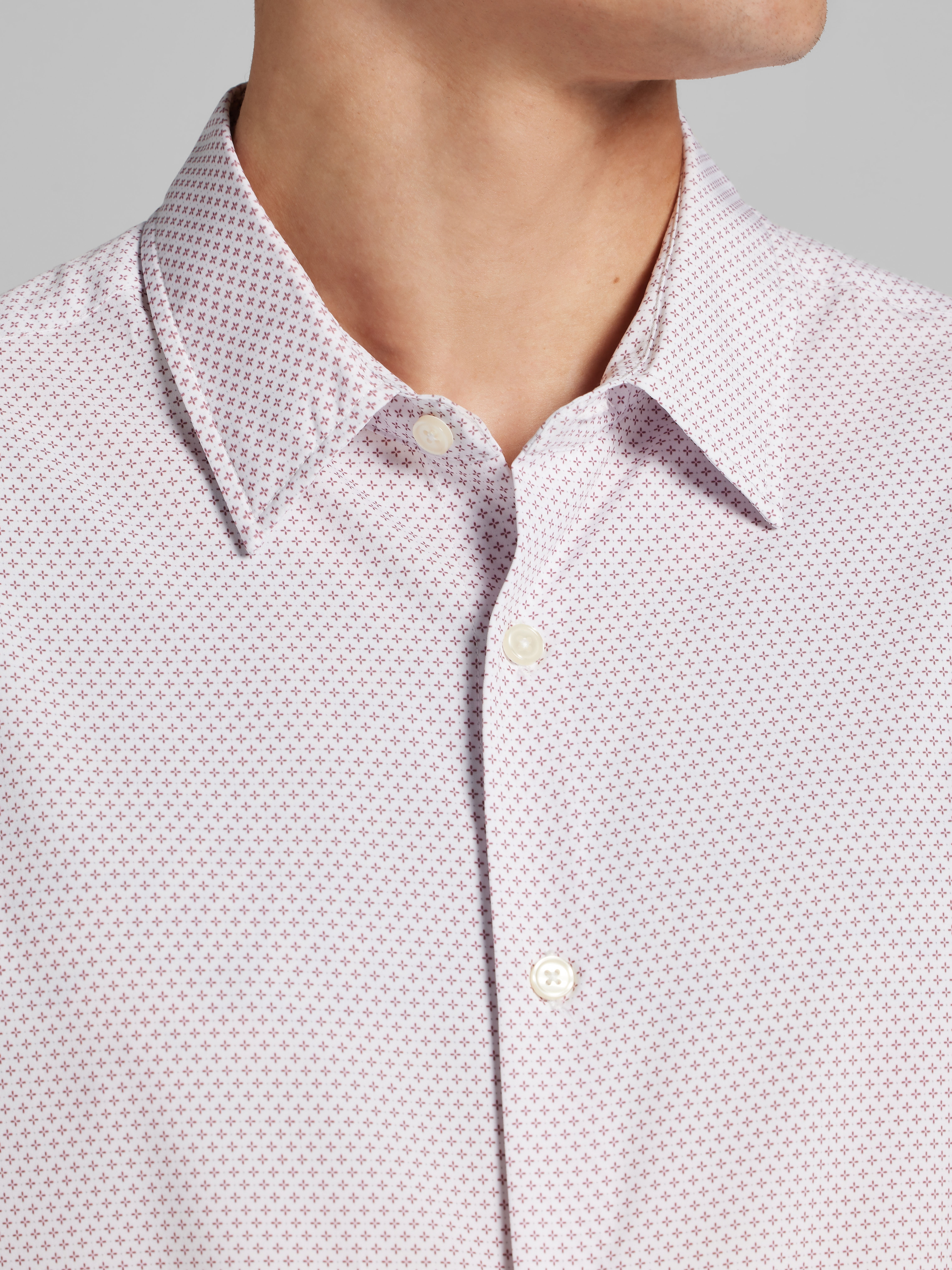 Slim Fit Mini Fleur Cross 4-Way Stretch Button Up Shirt