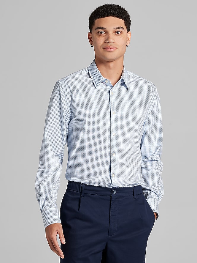 Awearness Kenneth Cole Slim Fit 4-Way Stretch Button Up Shirt