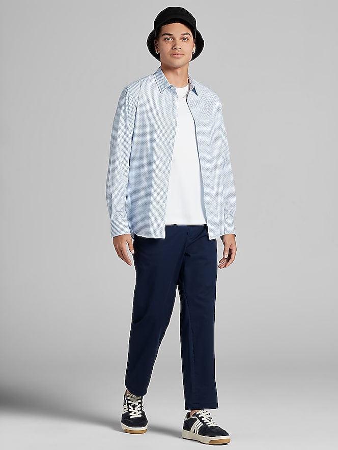 Awearness Kenneth Cole Slim Fit 4-Way Stretch Button Up Shirt