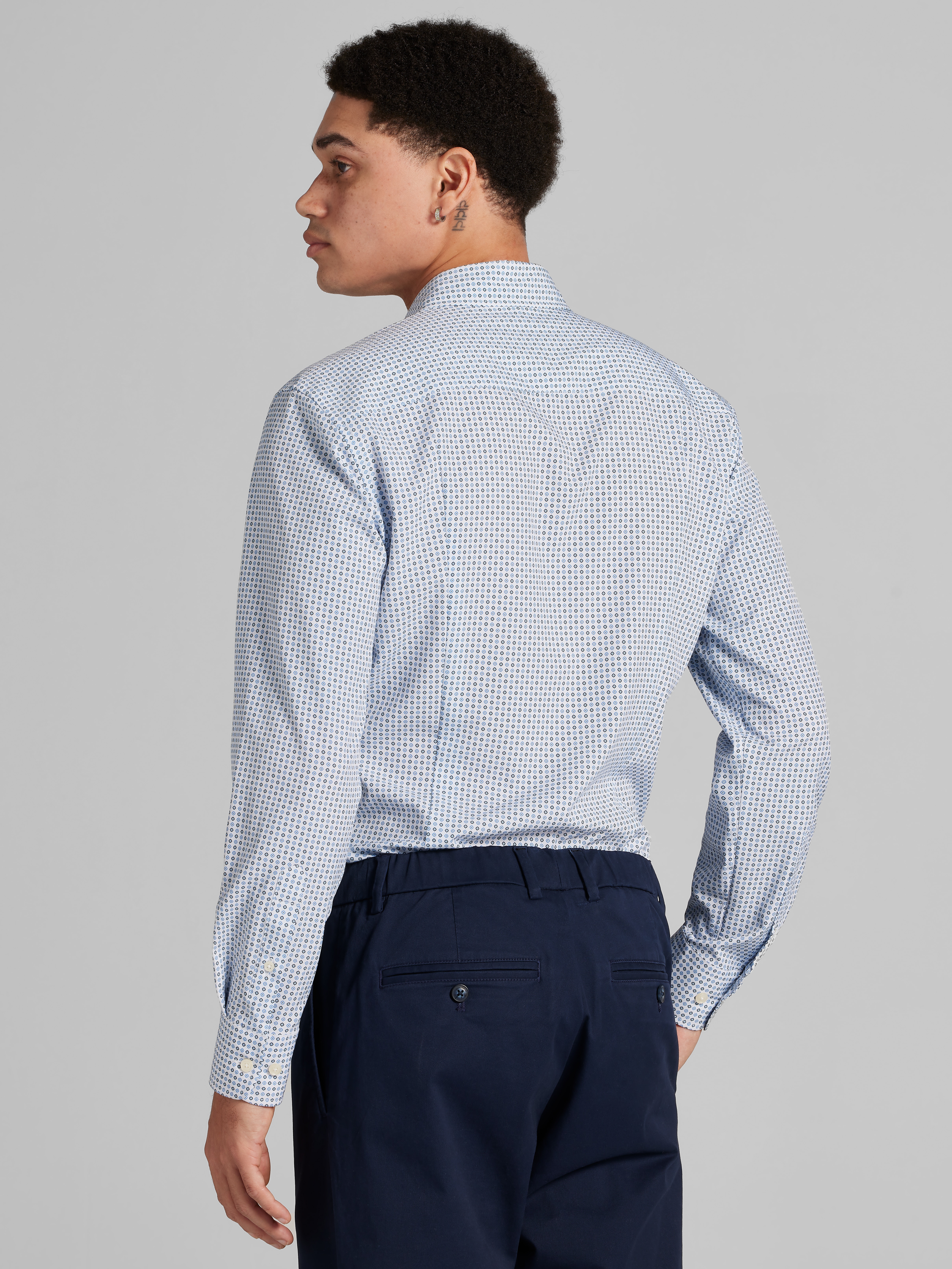 Slim Fit 4-Way Stretch Button Up Shirt
