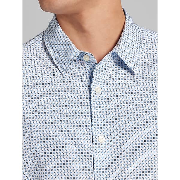 Awearness Kenneth Cole Men's Slim Fit 4-Way Stretch Button Up Shirt Blue - Size: 2X TMW6BRF50214