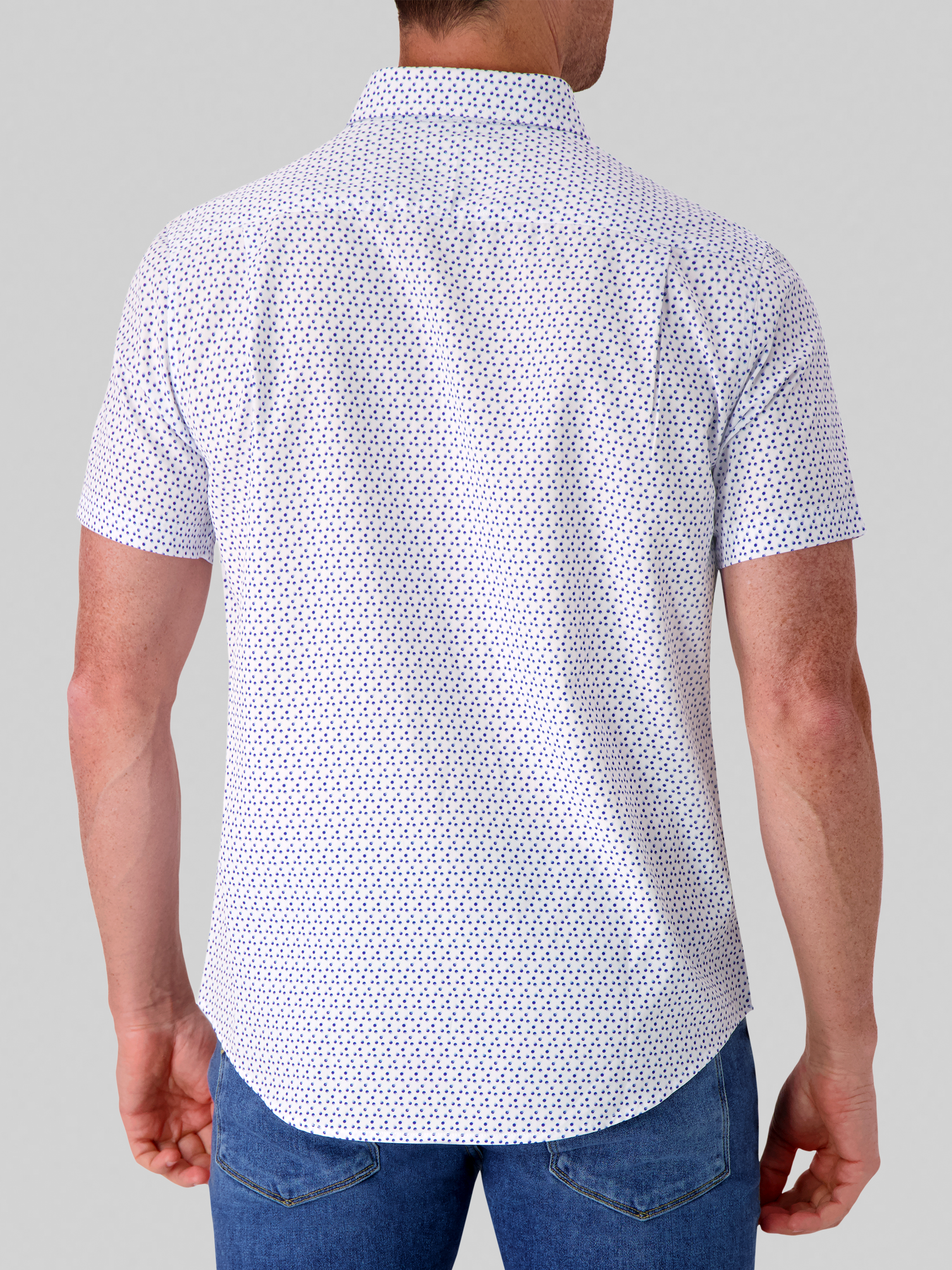 Modern Fit 4-Way Stretch Short Sleeve Button Up Shirt