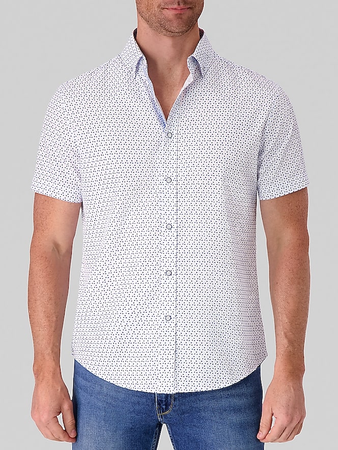 Report Collection Modern Fit 4-Way Stretch Button Up Shirt