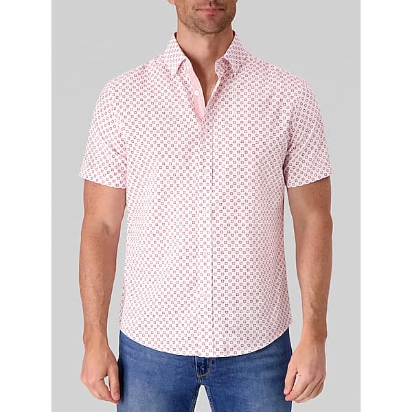 Report Collection Men's Modern Fit 4-Way Stretch Button Up Shirt White - Size: XL TMW6BU840010