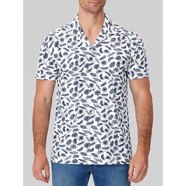 Report Collection Big & Tall Men's Modern Fit Cotton Camp Shirt White - Size: XXL TMW6BUD50010