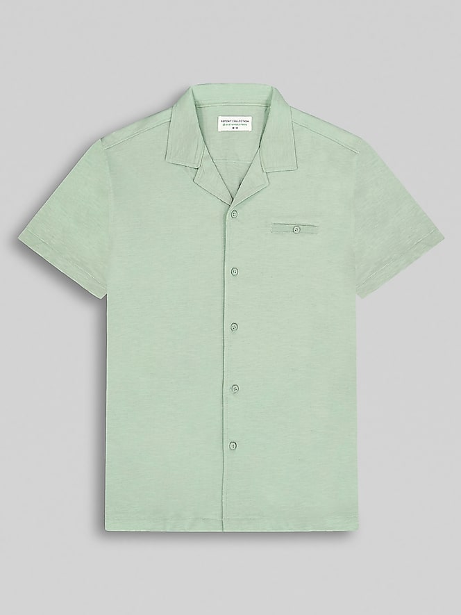 Report Collection Modern Fit Knit Slub Camp Shirt