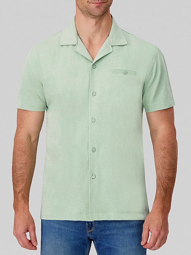 Report Collection Modern Fit Knit Slub Camp Shirt