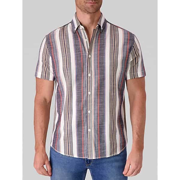 Report Collection Big & Tall Men's Modern Fit Cotton Button Up Shirt Brown And Bronze - Size: XXL TMW6BUT50055