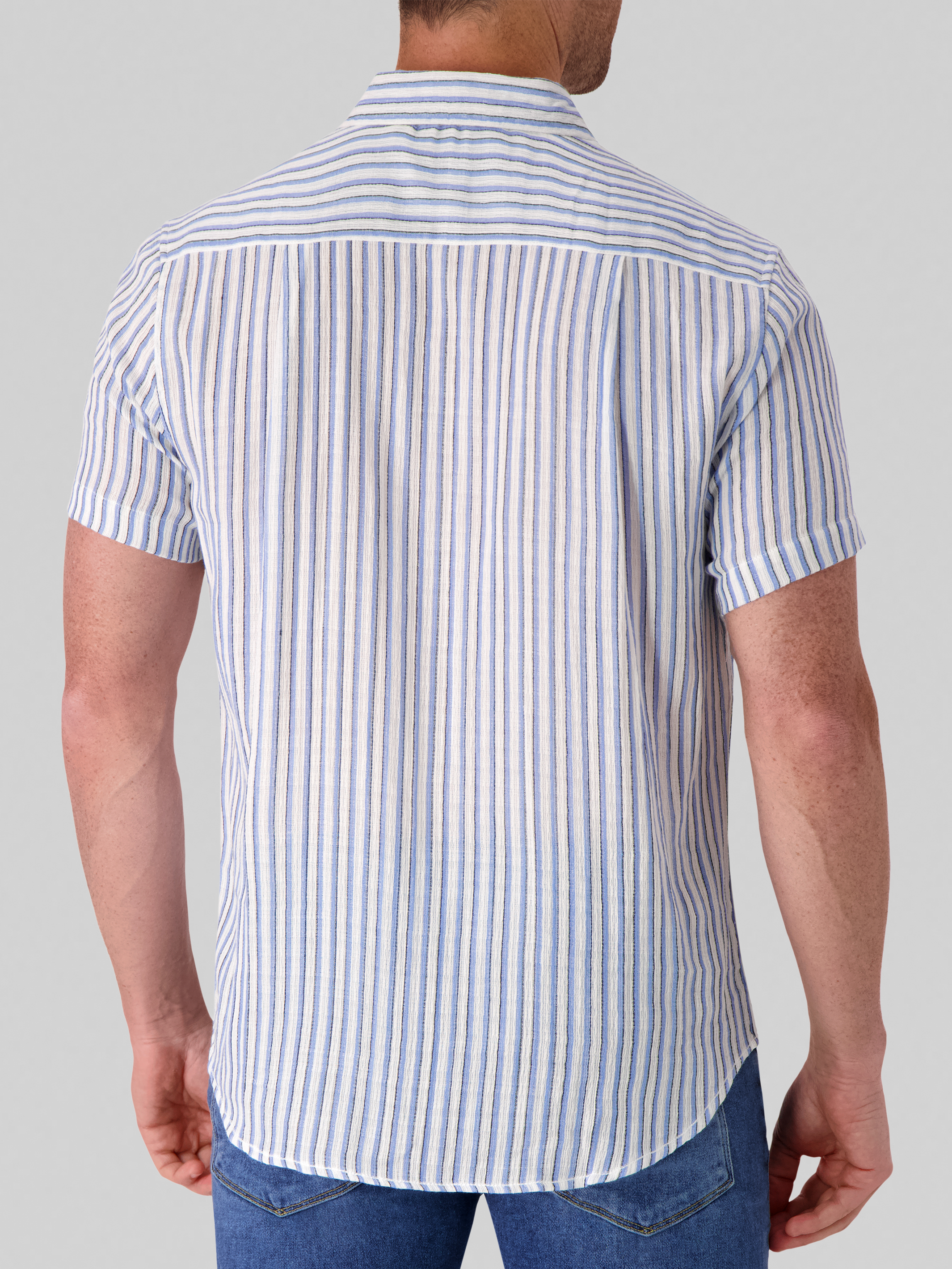 Modern Fit Short Sleeve Cotton Button Up Shirt