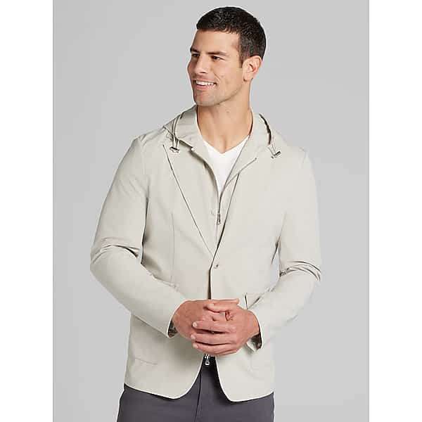 Report Collection Big & Tall Men's Modern Fit Packable Travel Jacket Stone - Size: XXL TMW6BVB50005
