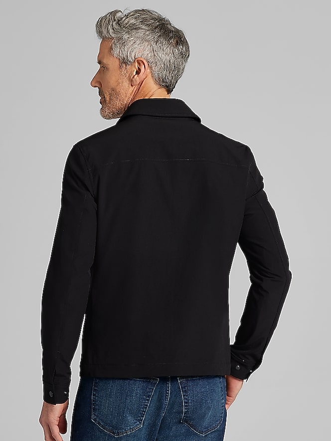 Report Collection Modern Fit Textured Pocket Zip Front Jacket