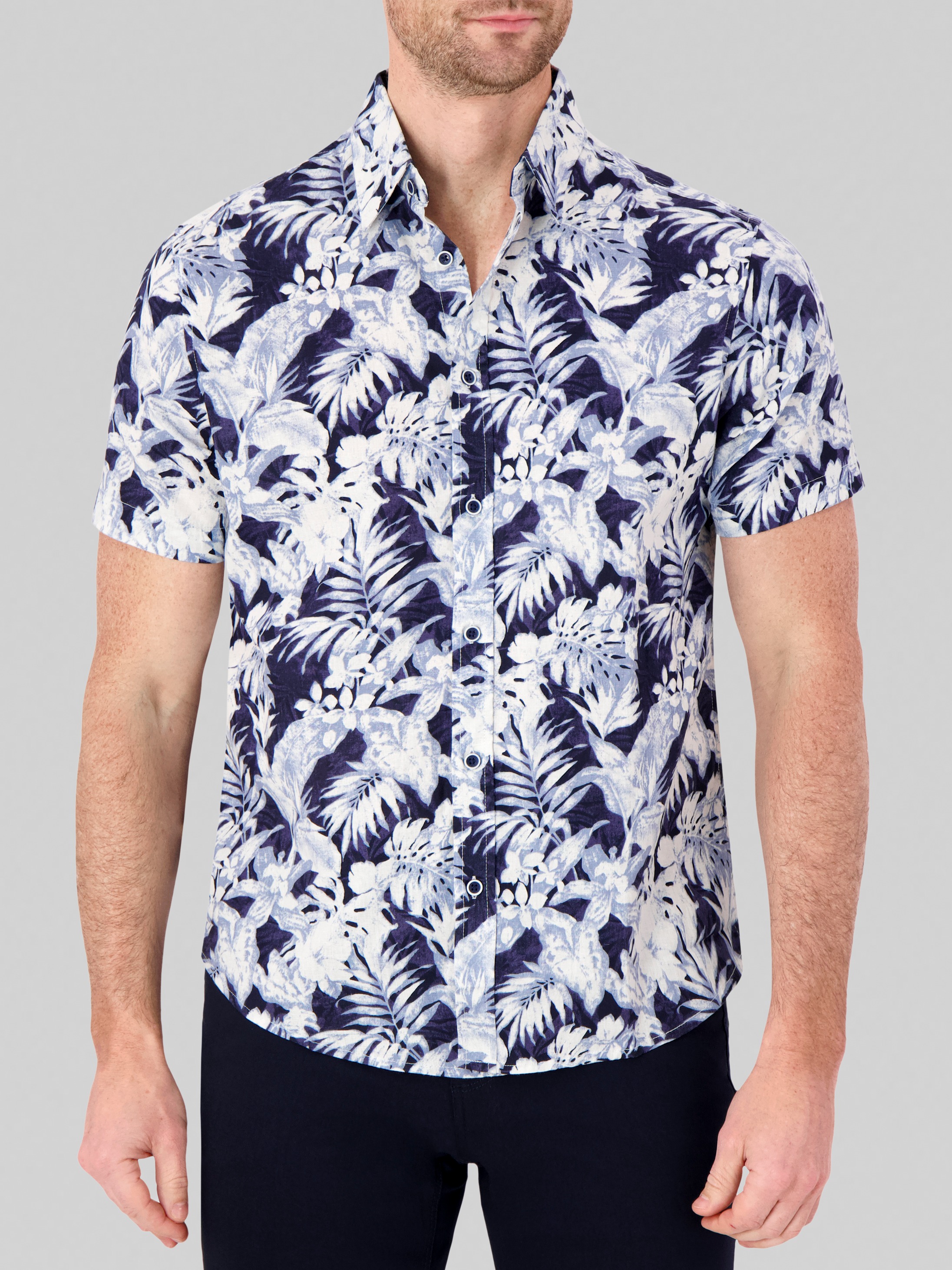 Men's Hawaiian Print Shirt - Slim Fit Button-Down Beach Shirt For Summer, Travel & Parties