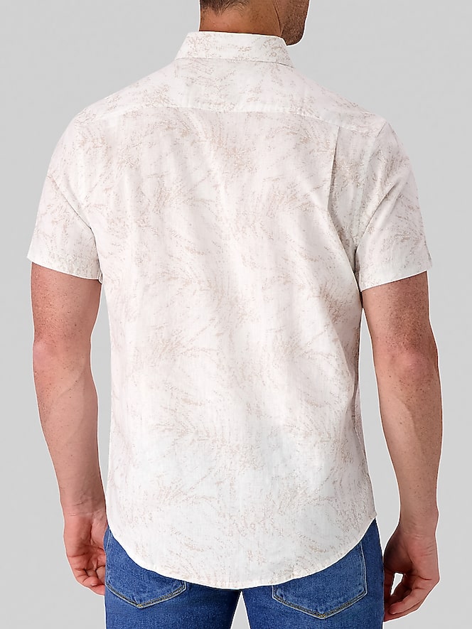Report Collection Modern Fit Linen Blend Button Up Shirt